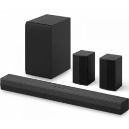 LG Barra de Sonido S40TR con Bluetooth, 400W, 4.1 Canales, Subwoofer y Altavoces Traseros Inalámbricos, Dolby Digital, DTS, Negro